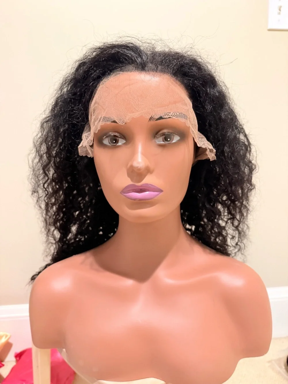 HUMAN HAIR 16 Inch Water Wave  Wig, 13×6 HD Lace Front Wig